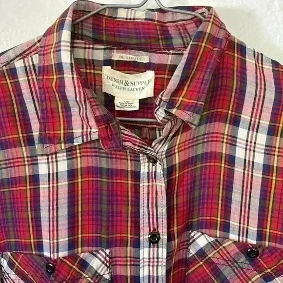 Denim & Supply Ralph Lauren plaid button front shirt with pockets - Picture 3 of 7